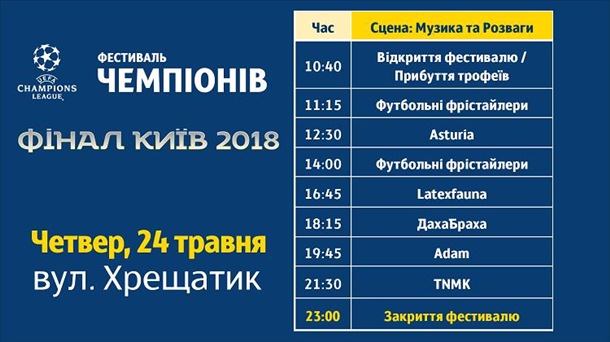 Финал Лиги чемпионов в Киеве: афиша