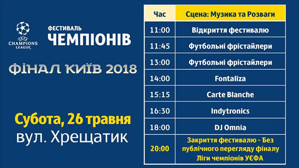 Финал Лиги чемпионов в Киеве: афиша