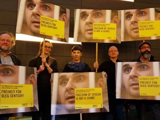На Берлинале прошла акция в поддержку Олега Сенцова