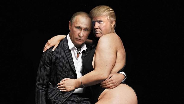 Художник створив провокативний плакат з Путіним та Трампом: фото (18+)