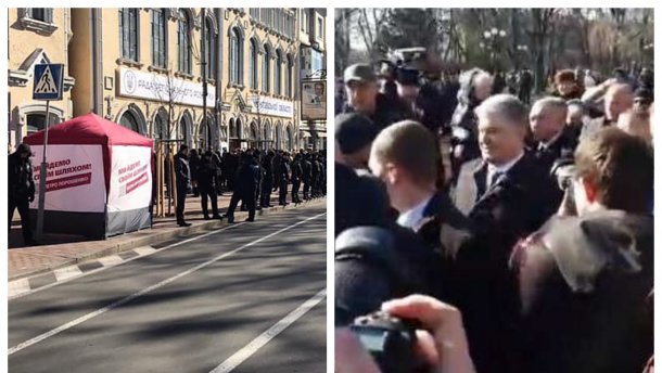 Нацкорпус устроил акцию во время визита Порошенко в Чернигов