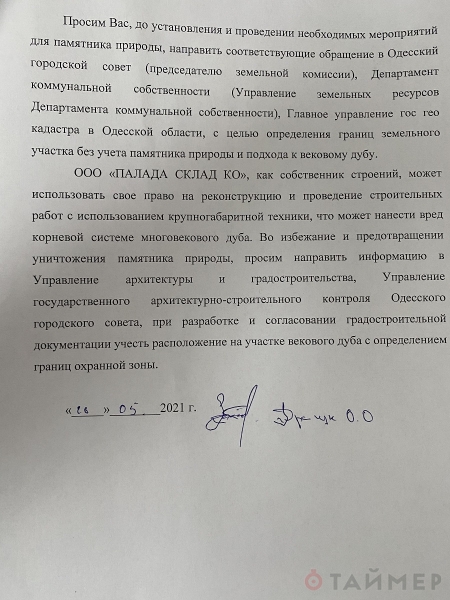 Одесситы борются за сохранение огромного дуба на Ближних Мельницах