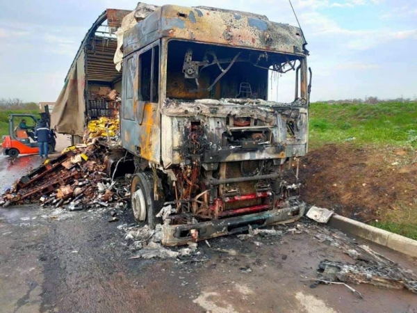 Фура с вином сгорела под Одессой