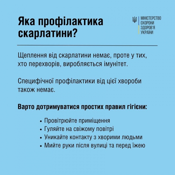 В одній з областей України зафіксовано спалах скарлатини, вже є летальний випадок