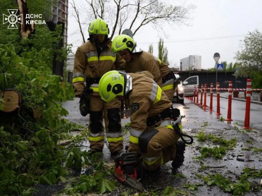 Зривало дахи й валило дерева: в Києві вирувала негода