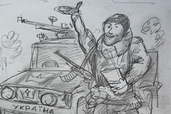 Художник-карикатурист из Одессы передал шаржи на передовую
