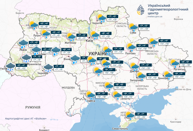 На вихідних в Україні очікуються різке похолодання та хуртовини, але місцями ще буде аномально тепло