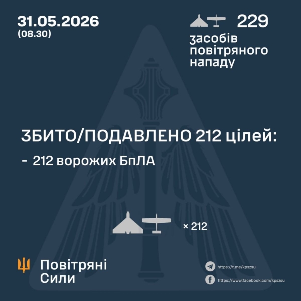 Близько 230 дронів намагалися атакувати Україну вночі: вибухи лунали на&nbsp;Чернігівщині, Сумщині, Дніпропетровщині (фото)